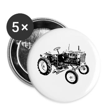 Tracteur Poney - Lot de 5 grands badges (56 mm) - blanc - Devant