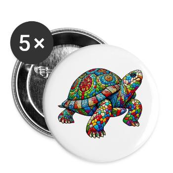 Turtle - Buttons large 2.2''/56 mm (5-pack) - white - Front