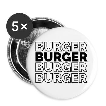 burger repetition font food yummy logo icon - Buttons large 2.2''/56 mm (5-pack) - white - Front