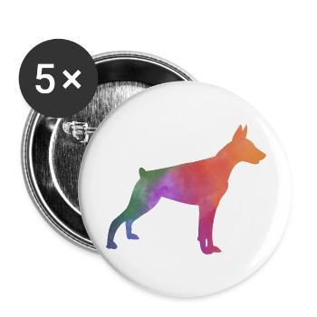 DOBERMAN colorful - Buttons large 2.2''/56 mm (5-pack) - white - Front