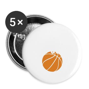 Basketball - Buttons groß 56 mm (5er Pack) - Weiß - Vorne