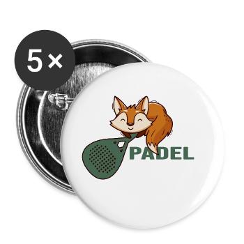 Padel Padel Tennis Fox - Lot de 5 grands badges (56 mm) - blanc - Devant