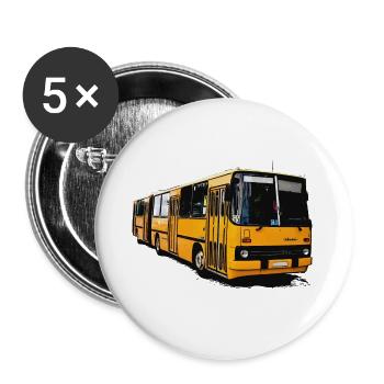 Yellow Ikarus Bus Z80 - Buttons large 2.2''/56 mm (5-pack) - white - Front