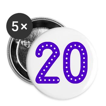 20. 20 YEARS. 20th ANNIVERSARY. 20TH ANNIVERSARY. - Buttons large 2.2''/56 mm (5-pack) - white - Front