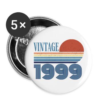 Jahrgang 1999 - Buttons groß 56 mm (5er Pack) - Weiß - Vorne