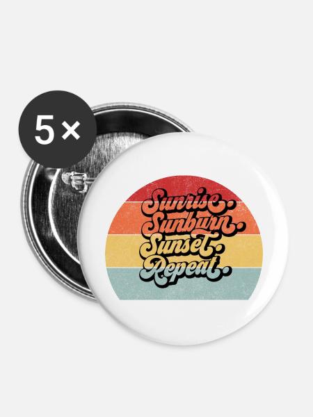 sunrise - Buttons groß 56 mm (5er Pack) - Weiß