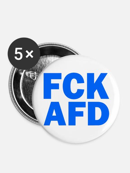Fck afd - Buttons groß 56 mm (5er Pack) - Weiß