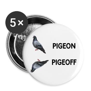 Taubentaube - lustiger Humor - Buttons groß 56 mm (5er Pack) - Weiß - Vorne