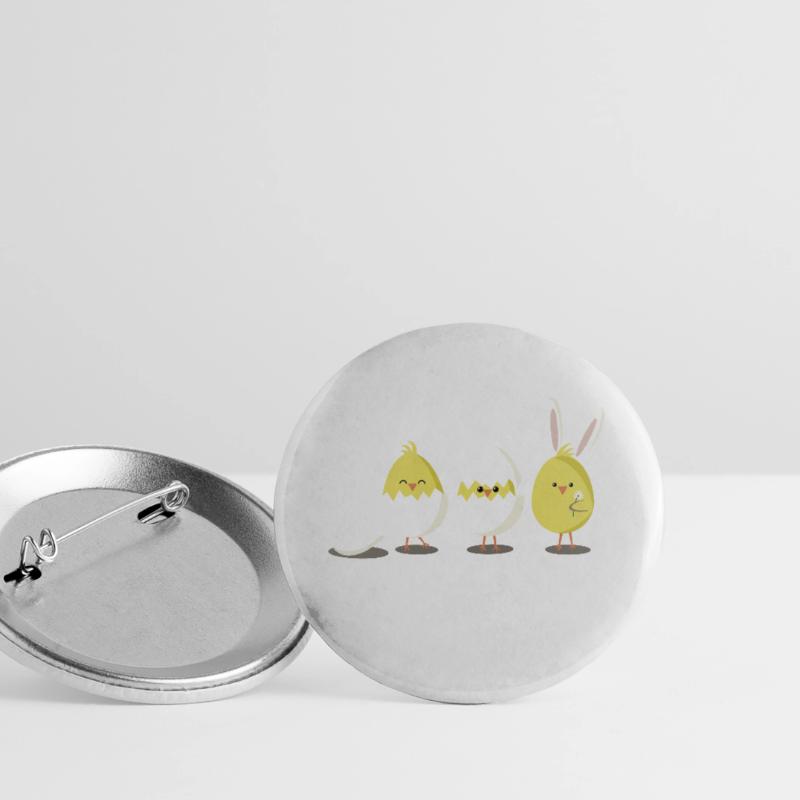 Happy Easter Chick Egg Easter Egg Buttons large 2.2''/56 mm (5-pack)