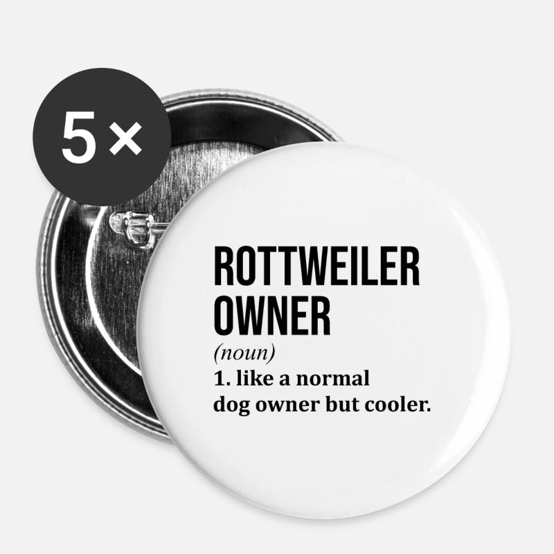 Rottweiler - Buttons large 2.2''/56 mm (5-pack) - white