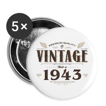 81 Jahre alter Jahrgang 1943 Limitierte Auflage 81. - Buttons groß 56 mm (5er Pack) - Weiß - Vorne