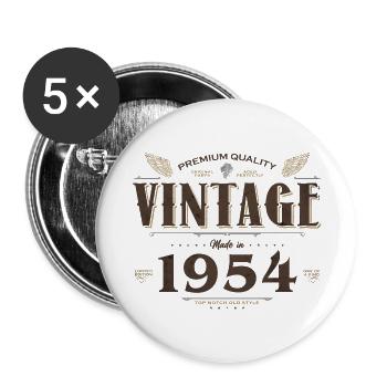 70 ans vintage 1954 édition limitée 70ème - Lot de 5 grands badges (56 mm) - blanc - Devant