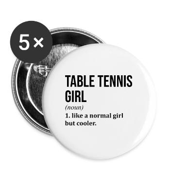 Ping-pong - Lot de 5 grands badges (56 mm) - blanc - Devant