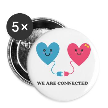 Verbindung - Buttons groß 56 mm (5er Pack) - Weiß - Vorne