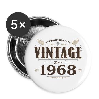 56 Jahre alter Jahrgang 1968 Limitierte Auflage 56. - Buttons groß 56 mm (5er Pack) - Weiß - Vorne