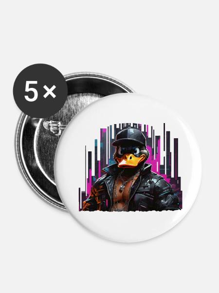 Rapper - Buttons groß 56 mm (5er Pack) - Weiß