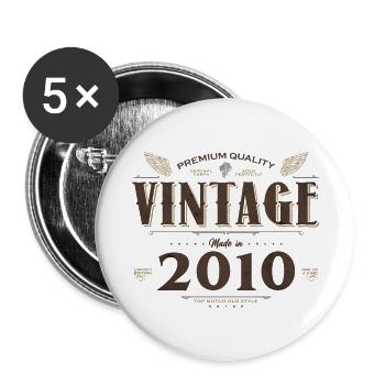 14 Jahre alter Jahrgang 2010 Limitierte Auflage 14. - Buttons groß 56 mm (5er Pack) - Weiß - Vorne