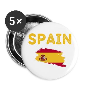 Espagne drapeau espagnol - Lot de 5 grands badges (56 mm) - blanc - Devant