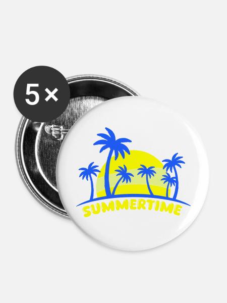 summertime - Buttons groß 56 mm (5er Pack) - Weiß