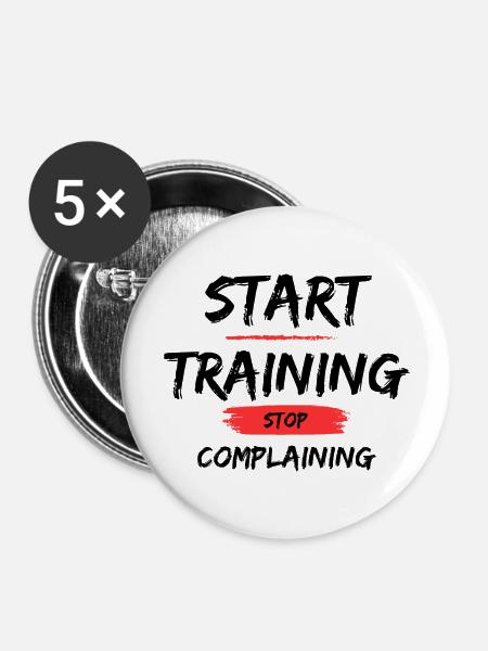 Start Training - Buttons groß 56 mm (5er Pack) - Weiß