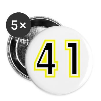 41 Zahl College - Buttons groß 56 mm (5er Pack) - Weiß - Vorne