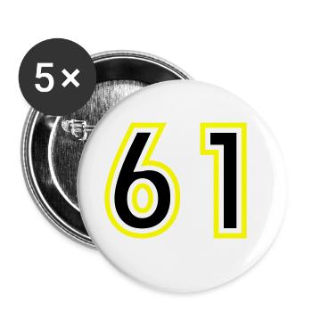 61 Number College - Buttons large 2.2''/56 mm (5-pack) - white - Front