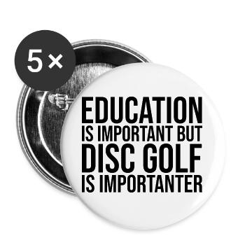 Discgolf - Buttons groß 56 mm (5er Pack) - Weiß - Vorne