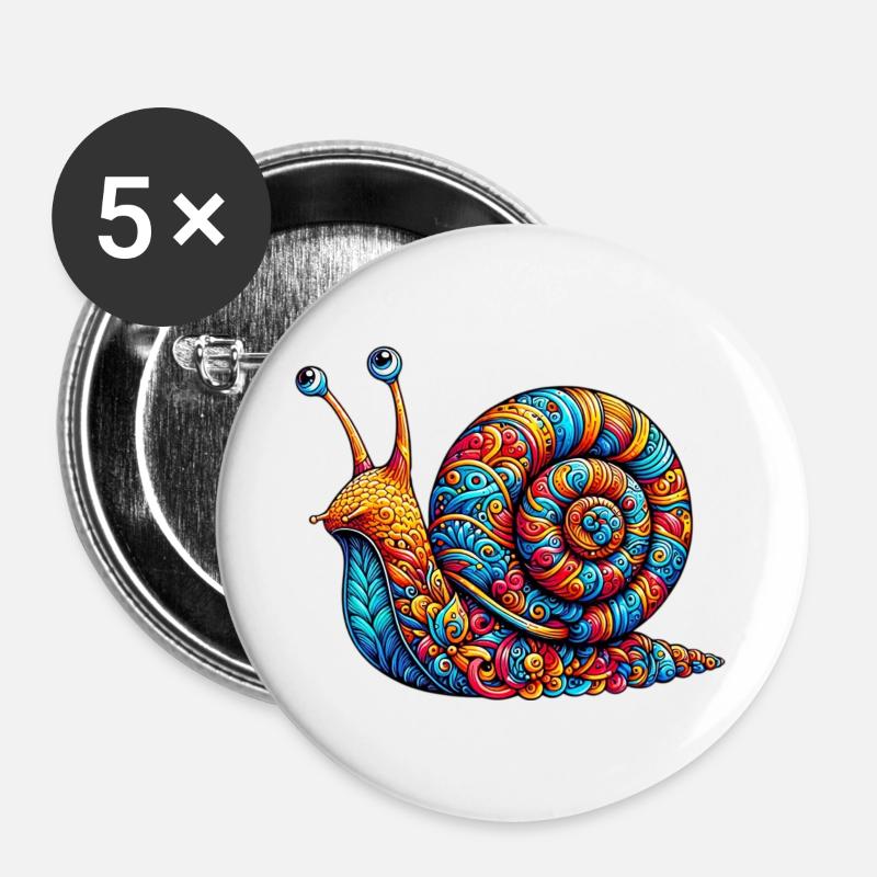 Snail - Buttons large 2.2''/56 mm (5-pack) - white