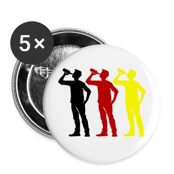 Trinker Team Flasche Deutschland - Buttons groß 56 mm (5er Pack) - Weiß - Vorne