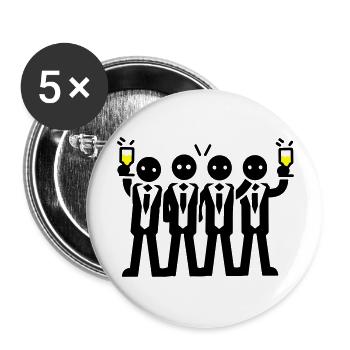 Bachelor Groom Team Bachelors - Buttons large 2.2''/56 mm (5-pack) - white - Front