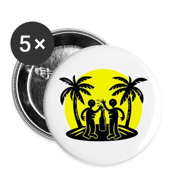 Boire à la fête sur la plage de l’île - Lot de 5 grands badges (56 mm) - blanc - Devant