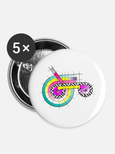 Traktor mal anders - Buttons groß 56 mm (5er Pack) - Weiß