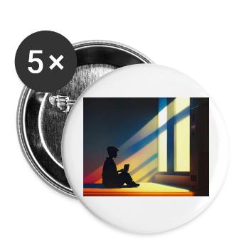 Lofi - Dude - Buttons groß 56 mm (5er Pack) - Weiß - Vorne