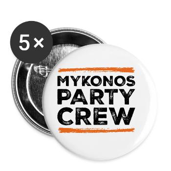 L’équipe de la fête de Mykonos - Lot de 5 grands badges (56 mm) - blanc - Devant