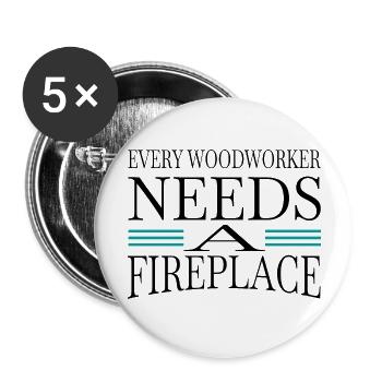 chainsaw carpenter fun lets play carpenter tshirts - Buttons large 2.2''/56 mm (5-pack) - white - Front