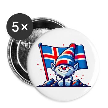 Islande Islande 82 - Lot de 5 grands badges (56 mm) - blanc - Devant