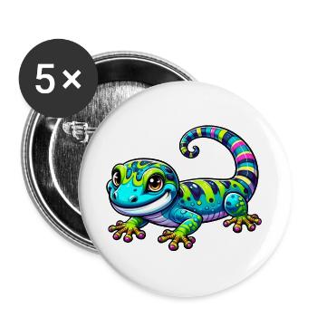 Gecko - Buttons groß 56 mm (5er Pack) - Weiß - Vorne