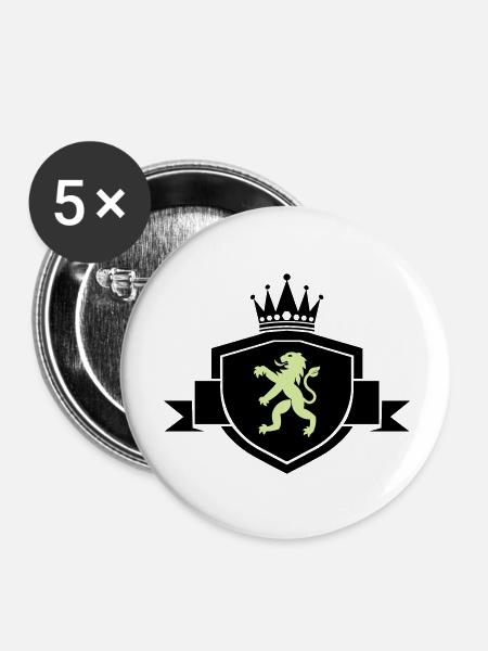 wappen wappentier - Buttons groß 56 mm (5er Pack) - Weiß