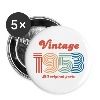 Vintage 1953 all original parts - Buttons large 2.2''/56 mm (5-pack) - white - Front