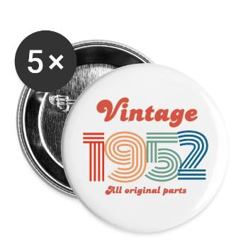 Vintage 1952 all original parts - Buttons large 2.2''/56 mm (5-pack) - white - Front