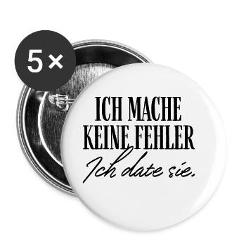 I don't make mistakes, I date her - Buttons large 2.2''/56 mm (5-pack) - white - Front