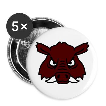 Méchant Sanglier Sanglier Dangereux Cochon Comique - Lot de 5 grands badges (56 mm) - blanc - Devant