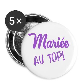 BRIDE-TO-BE. Bachelorette party. WEDDING. TEAM. TEAM BRIDAL - Buttons large 2.2''/56 mm (5-pack) - white - Front