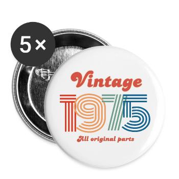 Vintage 1975 all original parts - Buttons large 2.2''/56 mm (5-pack) - white - Front