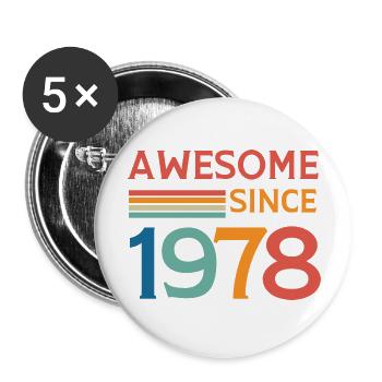 Großartig seit 1978 - Buttons groß 56 mm (5er Pack) - Weiß - Vorne