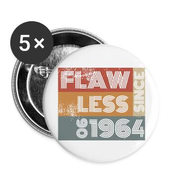 60e anniversaire Impeccable depuis 06/1964 - Lot de 5 grands badges (56 mm) - blanc - Devant