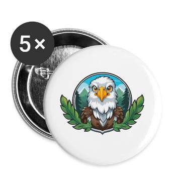 Gardien du pygargue à tête blanche dans la forêt - Lot de 5 grands badges (56 mm) - blanc - Devant