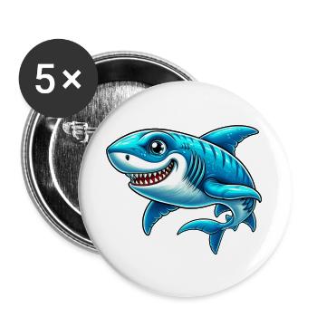 Hai - Buttons groß 56 mm (5er Pack) - Weiß - Vorne