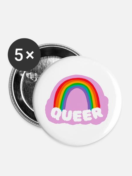 Queer - Buttons groß 56 mm (5er Pack) - Weiß