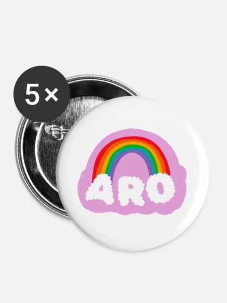 Aromantik, aromatisch, aro - Buttons groß 56 mm (5er Pack) - Weiß